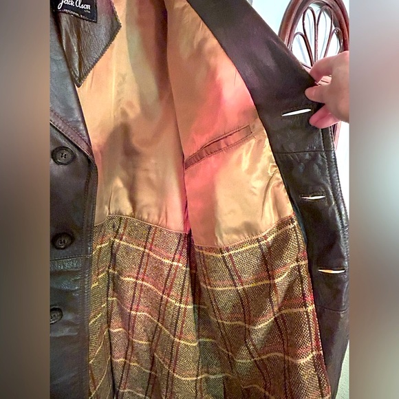 Brown men’s leather coat - genuine leather - Picture 4 of 11